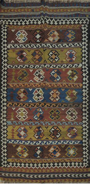 Kilim Multicolor Hand Knotted 4'4" X 8'3"  Area Rug 100-137254