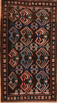 Kilim Multicolor Hand Knotted 5'2" X 9'3"  Area Rug 100-137272