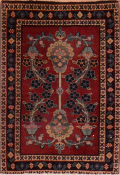 Modern Beige Hand Knotted 1'9" X 2'6"  Area Rug 100-137309