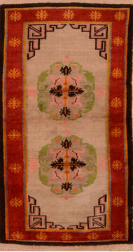 Afghan Kunduz Red Rectangle 3x5 ft Wool Carpet 137348