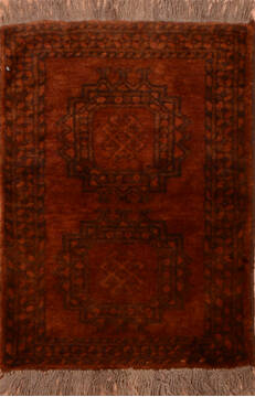 Afghan Baluch Brown Rectangle 2x3 ft Wool Carpet 137353