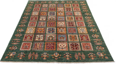 Chobi Green Hand Knotted 59 X 78 Area Rug 700-137361 Image 1