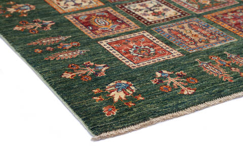 Chobi Green Hand Knotted 59 X 78 Area Rug 700-137361 Image 3