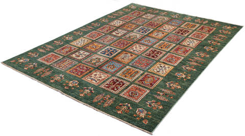 Chobi Green Hand Knotted 59 X 78 Area Rug 700-137361 Image 5