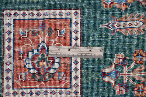 Chobi Green Hand Knotted 59 X 78 Area Rug 700-137361 Image 7