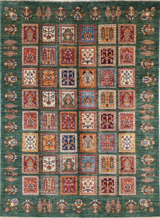 Chobi Green Hand Knotted 59 X 78 Area Rug 700-137361 Image 0