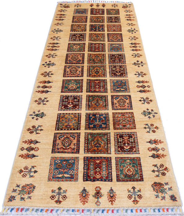 Gabbeh Beige Runner Hand Knotted 210 X 85 Area Rug 100-137366 Image 1