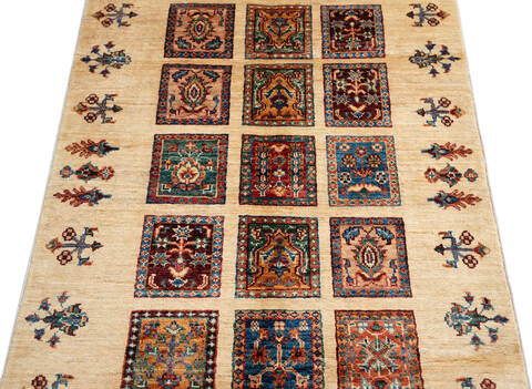 Gabbeh Beige Runner Hand Knotted 210 X 85 Area Rug 100-137366 Image 3