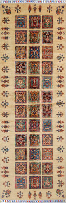 Chobi Beige Runner Hand Knotted 210 X 85 Area Rug 700-137366 Image 0