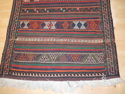 Kilim Red Runner Hand Knotted 94 X 42 Area Rug 100-137390 Image 4