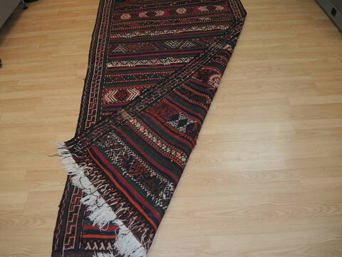 Kilim Red Runner Hand Knotted 94 X 42 Area Rug 100-137390 Image 5