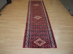 Hamedan Red Runner Hand Knotted 2'6" X 9'0"  Area Rug 100-137392