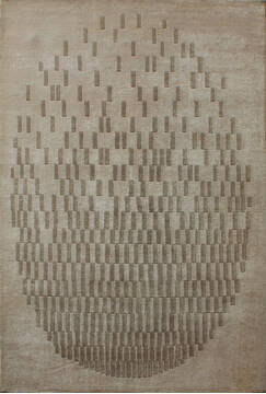 Tibetan Beige Hand Knotted 6'0" X 9'0"  Area Rug 902-137449