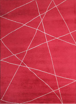 Tibetan Red Hand Knotted 5'6" X 7'6"  Area Rug 902-137452