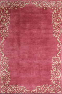 Tibetan Red Hand Knotted 6'0" X 9'0"  Area Rug 902-137453