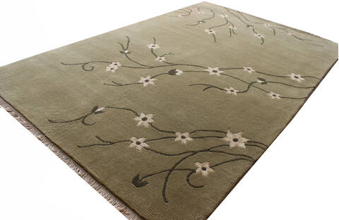 Tibetan Green Hand Knotted 50 X 80 Area Rug 902-137460 Image 1