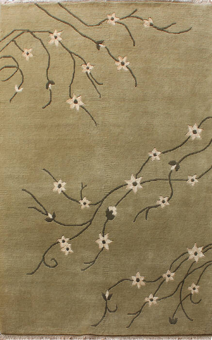 Tibetan Green Hand Knotted 50 X 80 Area Rug 902-137460 Image 0