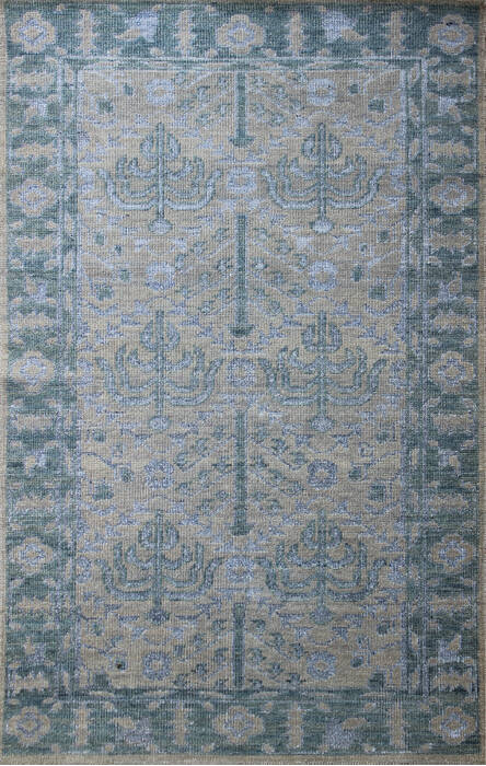 Modern Beige Hand Knotted 50 X 80 Area Rug 902-137477 Image 0