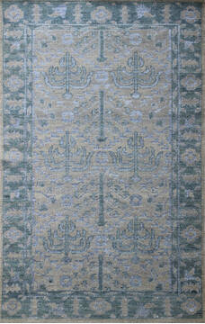 Modern Beige Hand Knotted 5'0" X 8'0"  Area Rug 902-137477