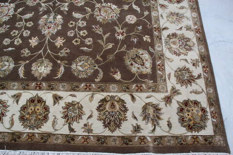 Jaipur Brown Hand Knotted 81 X 101 Area Rug 905-137484 Image 3