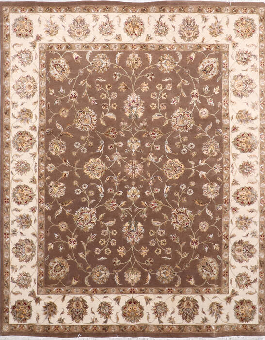 Jaipur Brown Hand Knotted 81 X 101 Area Rug 905-137484 Image 0