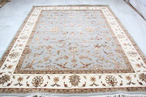 Jaipur Blue Hand Knotted 81 X 101 Area Rug 905-137486 Image 1