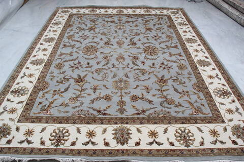 Jaipur Blue Hand Knotted 81 X 101 Area Rug 905-137486 Image 7