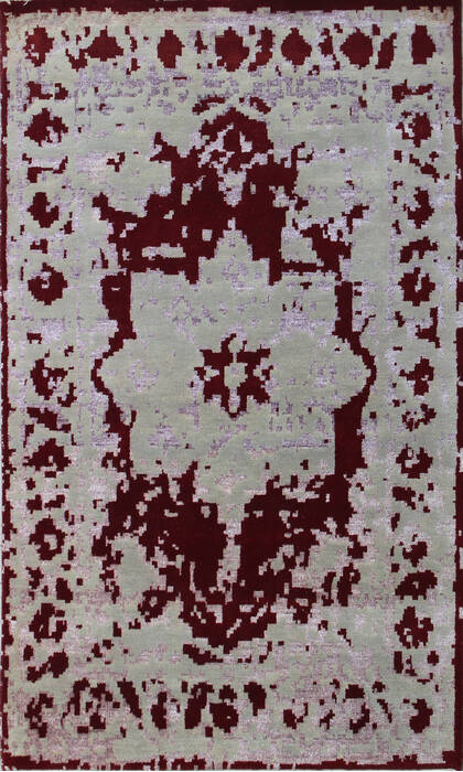 Modern Red Hand Knotted 50 X 80  Area Rug 902-137497 Image 0