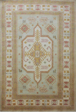 Agra Blue Hand Knotted 5'6" X 8'0"  Area Rug 902-137498