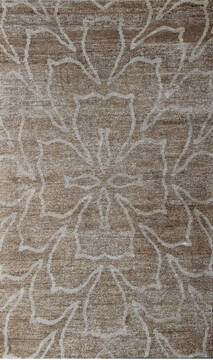 Modern Brown Hand Knotted 5'0" X 8'0"  Area Rug 902-137500