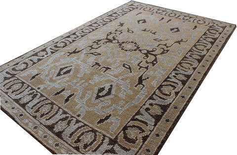 Modern Beige Hand Knotted 50 X 80 Area Rug 902-137501 Image 2