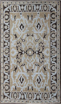 Modern Beige Hand Knotted 5'0" X 8'0"  Area Rug 902-137501
