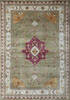 Agra Green Hand Knotted 55 X 75  Area Rug 902-137505 Thumb 0
