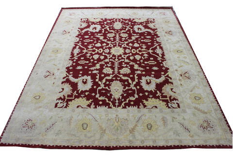 Agra Red Hand Knotted 90 X 120 Area Rug 902-137509 Image 2