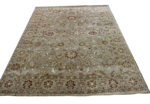 Agra Beige Hand Knotted 90 X 120 Area Rug 902-137510 Image 2