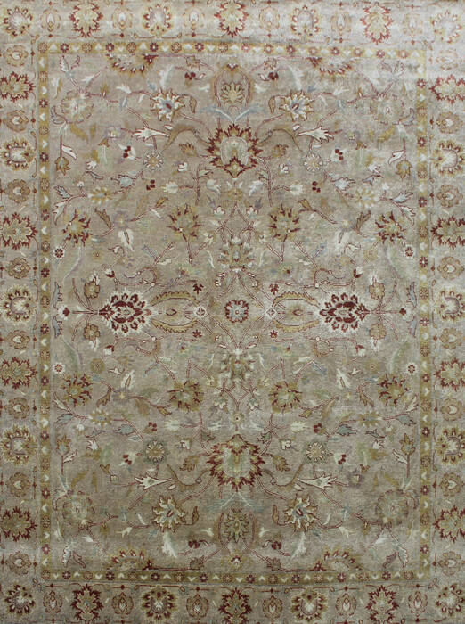 Agra Beige Hand Knotted 90 X 120 Area Rug 902-137510 Image 0