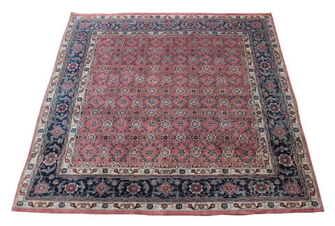 Kashan Purple Square Hand Knotted 60 X 60 Area Rug 902-137514 Image 1