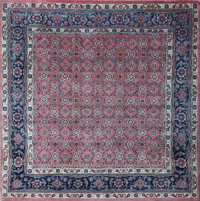 Kashan Purple Square Hand Knotted 60 X 60 Area Rug 902-137514 Image 0