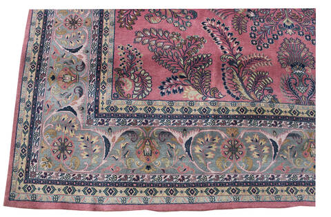 Sarouk Beige Hand Knotted 100 X 130 Area Rug 902-137519 Image 1