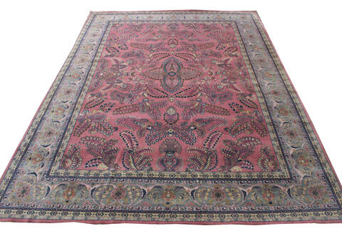 Sarouk Beige Hand Knotted 100 X 130 Area Rug 902-137519 Image 2