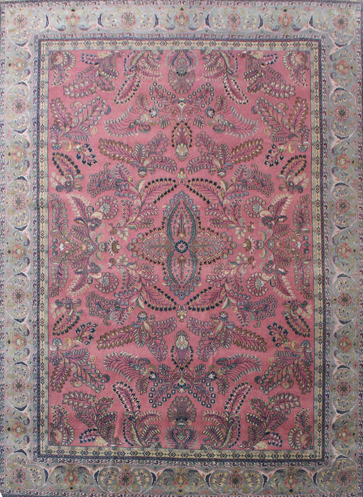 Sarouk Beige Hand Knotted 100 X 130 Area Rug 902-137519 Image 0