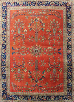 Sarouk Red Hand Knotted 10'0" X 13'0"  Area Rug 902-137521