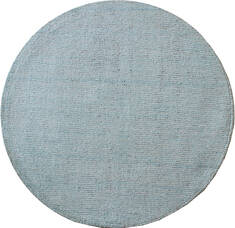 Indian Modern Blue Round 5 to 6 ft Bamboo Silk Carpet 137526