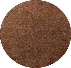 Indian Modern Brown Round 4 ft and Smaller Bamboo Silk Carpet 137529