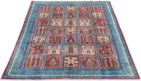 Bakhtiar Blue Hand Knotted 54 X 67 Area Rug 700-137561 Image 1