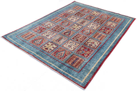 Bakhtiar Blue Hand Knotted 54 X 67 Area Rug 700-137561 Image 2