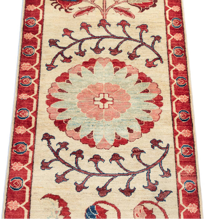 Chobi Beige Runner Hand Knotted 27 X 99 Area Rug 700-137577 Image 3