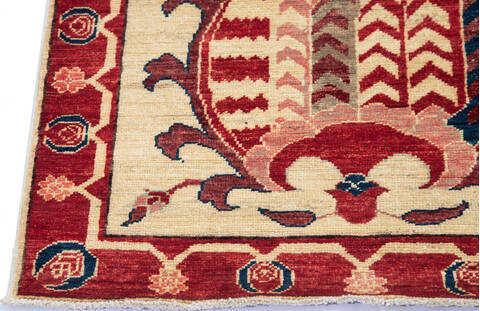 Chobi Beige Runner Hand Knotted 27 X 99 Area Rug 700-137577 Image 5