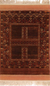 Persian Rug 2.5'x4' Turkmen Carpet Tribal 100% Silk – Induscarpets