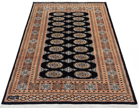 Bokhara Black Hand Knotted 40 X 61 Area Rug 700-137595 Image 1